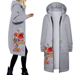 Women's Jackets Sleeve Jacket For Women Casual Winter Coat Floral Printing Tops Splicing X Large Sweatshirts Woman