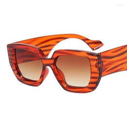 Sunglasses Vintage Retro Oversized Wide Legs Women Square Gradient Brand Designer Men Contrast Color Sun Glasses Shades UV400