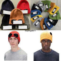 7c78 Beanie/skull Caps 14 Colour Designer Autumn Windbreak Beanies Two Lens Glasses Goggles Hat Cp Men Knitted Hats Face Mask Skull Caps Outdoor Casual Sports