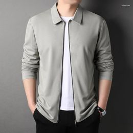 Men's Jackets 2023 Jacket Men Top Grade Brand Designer Lapel Casual Zipper Fashion Coats Korean Style Solid Color Clothing