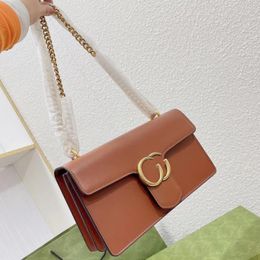 2023 Woman Shoulder Bags designer bag crossbody chain bag luxury purse lady cross body Gold Letters Leather 5 Colours 5A