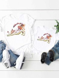 Family Matching Outfits Women Kid Child Summer Flower Butterfly Cat Mom Mama Girl Boy Mother Tshirt Tee T-shirt Clothes Clothing Family Matching Outfits