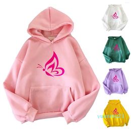Gym Clothing Women's Casual Loose Fitting Pullover Printed Hooded Sweatshirt