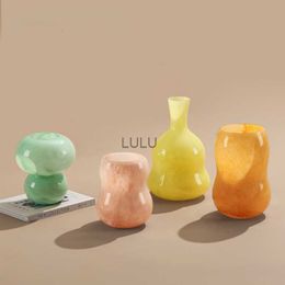 Home Furnishing Colorful Jade Dadu Gourd Glass Vase Ornaments Home Designer Decorative Hydroponics HKD230810