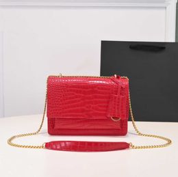 Women Bag SUNSET Handbag Fashion Crossbody genuine leather Crocodile pattern High quality chain shoulder bags Messenger Clutch Cross Designer handbag