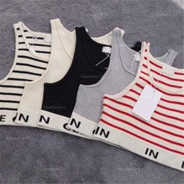 Womens Designers Tanks Knit Vest Sweaters T Shirts Striped Letter Sleeveless Tops Fashion Style Ladies Pullover