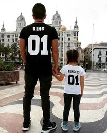 Family Matching Outfits Funny and Baby KING PRINCE letter Print Clothes Family Look Outfits for Dad Son Daughter T-shirt Family Matching Clothes