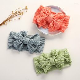 Hair Accessories Baby Headband Girl Bow Turban Lace Pleated Band Bandages For Kids Born Headbands Handmade Child Summer