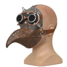 Halloween Punk Retro Plague Doctor Mask Plague Crow Beak Mask Latex Mask For Halloween Party HKD230810