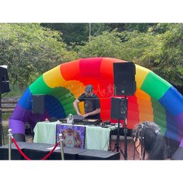 Outdoor DJ Inflatable Fan Dome Tent Rainbow Shelter Party Entertainment Awning for Decoration or Event