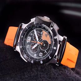 Whole T048 Round T-Race Orange Limited Edition Star 1853 Chronograph Quartz Japan Rubber Strap Men Watch Wristwatches Mens Wat2504