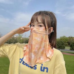 Scarves Summer Women Face Scarf Mask Female Floral Print Designer Warm Foulard Cotton Soft Neck For