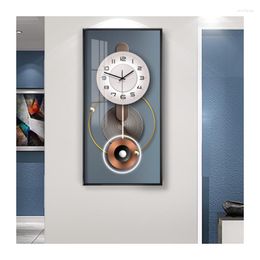 Wall Clocks Light Luxury Digital Clock Metal Shell Quartz Minimalist Decor Living Room Decoration Accessories Reloj Mural A
