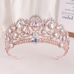 Baroque AB Crystal Crown Bridal Hair Accessories New Elegant Rhinestone Tiaras Women Girls Wedding Dress Headbands