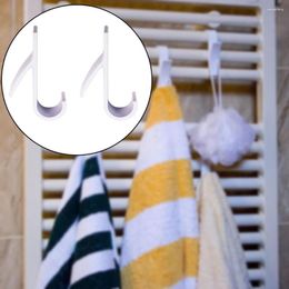 Hooks 2Pcs Hanger Kitchen Bathroom Clips Storage Racks White Clear Towel Clothes Scarf Organiser