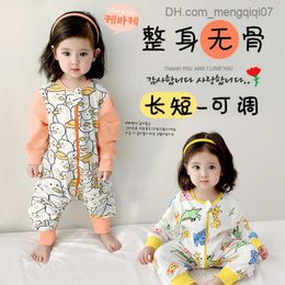 Pyjamas Baby Split Leg Sleeping Bag Spring and Autumn Thin Newborn One Piece Pyjamas Baby Kick Back Quilt Z230811