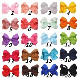 100 pcs Korean 3 INCH Grosgrain Ribbon Hairbows Baby Girl Accessories With Clip Boutique Bows Hairpins tiesZZ