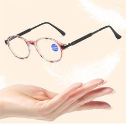 Sunglasses Round Reading Glasses PC Material Printed Pattern Anti-blue Light HD Metal Optical Eyeglasses For Men And Women