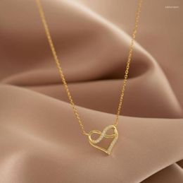 Pendants Infinity Heart Pendant Necklace 925 Sterling Silver Choker Statement Women Jewelry Creative Chain