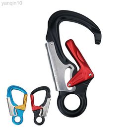 Rock Protection Aluminium Safety Lock Buckle 35KN Mountaineering Downhill Safety Hook Outdoor Rock Climbing Carabiner At Height Equipment HKD230810