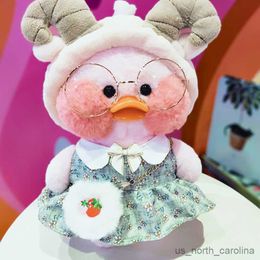 Stuffed Plush Animals 30cm Cute Cafe Duck Animal Plush Toy Stuffed Soft Duck Doll R230810