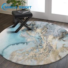 Carpets MiRcle Sweet Marble Pattern Round Carpet Faux Wool Non-Slip Area Rug Accent Distressed Throw Rugs Floor Mat Living Room Bedrooms