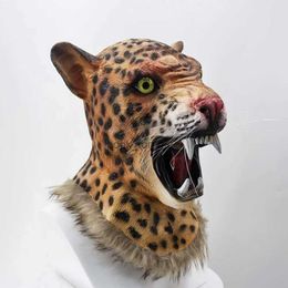 Carnival Party Supplies Masquerade Cosplay Leopard Panther Animal Head Latex Jaguar Mask Free Shipping HKD230810