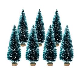 Other Event Party Supplies 8pcs Mixed Size Mini Christmas Tree Green Sisal Cedar Small Pine Tree For Year Xmas Party Home Table Ornaments Kids Gifts 230809