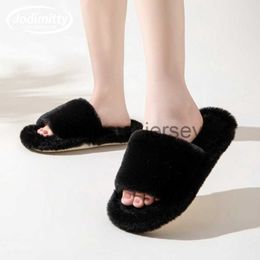 Slippers 2024 New Furry Slippers For Home Women Ladies Shoes Cute Plush Fluffy Sandals Indoor Fur Slippers Winter Slippers Female J230810