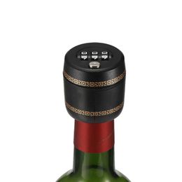 Wine Bottle Password Lock Combination Lock Wine Stopper Vacuum Plug Device For Whiskey Liquor Bottle Securely Closed Bloqueo De Contrasena De Botella