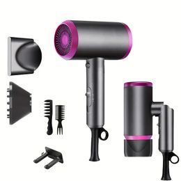 Professional Hair Dryer 1800W Powerful Ionic Hair Dryer With Diffuser Blow Dryer With 2 Speeds, 3 Heating And Cool Button For Women Man Home Travel Salon Curly