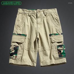 Men's Shorts Summer Men Wash Cargo Multi-pocket Casual Straight Male Sport Short Pant Military Tactical Comfortable Trousers