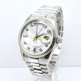 7style mens watches 118239 President 18k White Gold Diamond white Dial 36mm Automatic Movement 2813247z