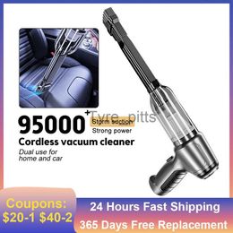 Vacuum Cleaners 63000Pa/95000Pa Car Wireless Vacuum Cleaner High-Power Air Duster Handheld Wet Dry Vaccum Cleaner Car Home Dust Catcher x0810