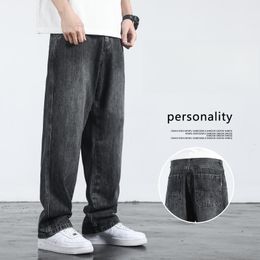 Mens Jeans Spring And Autumn Vintage American Straight Loose High Street Brand Fashion Overall Casual Pants 230809