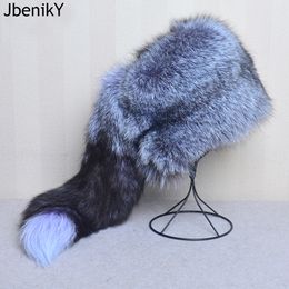 Beanie/Skull Caps Winter Men Fur Cap Real Genuine Natural Fur Hat Headgear Russian Outdoor Man Fur Beanies Cap Men Warm Fashion Bomber Hat 230809