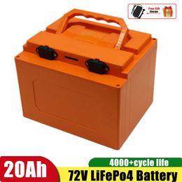 LiFepo4 Battery 20Ah 72V 3000W BMS Steel Shell Powerful for ATV EV RV Golf Cart Tricycles Solar Energy Inverter +5A Charger