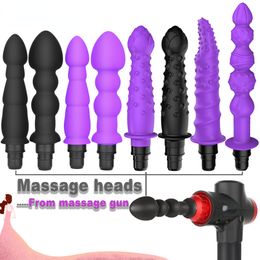 Massage Gun Massage Gun Vibrators Head Vibration Message Gun for Female Man Fascia Massage Gun Percussion Silicone Heads Accesories 230810