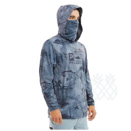Outdoor Shirts Pelagic Fishing Shirt Summer Long Sleeve UPF 50 Quick Dry Breathable Hooded Mask Fishing Clothes Anti-UV Fishing Sweatshirt 230810