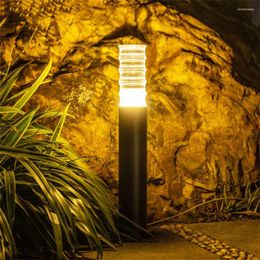 Acrylic Outdoor Garden Pole Bollard Light Landscape Villa Pathway Standing Pillar Aluminum Courtyard Lawn Lamps