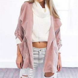 Womens Jackets Autumn Casual Hooded Windbreaker Coat Turndown Collar Overcoat Outerwear Solid Colour Trench Belt Slim Tops 230809