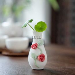 Desktop Mini Hydroponic Small Vase Small Ornaments Chinese Ceramic Cute And Minimalist Vase Without Plants Home Decor LE786 HKD230810