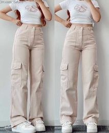 Women's Pants Capris New European and American casual pants mid rise 3D pocket pants tight cargo pants 2023 Z230810