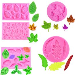 Baking Moulds Silicone Moulds For Cake Decoration Tools DIY Chocolate Various Leaf Maple Resin Fondant Kitchen Supplies 230809