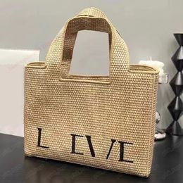 Womens Designer Basket Straw Bag Fashion Tote Shopping Brang Lo Bags Designers Hand Woven Summer Crossbody Open Beach Handbag 2308102BF