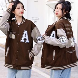 Womens Jackets Harajuku Fashion Varsity Jacket Women Oversized Bomber Girls Streetwear Baseball Coat Vintage College Uniform 230809