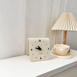 Table Clocks Nordic Cream Clock Vintage Alarm Bedside Silent Watch Creative Living Room Pendulum Tabletop Home Decor