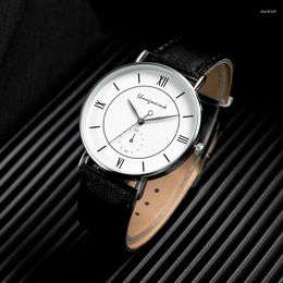 Wristwatches 2023 Simple Belt Watch For Men Business Design Luminous All-Match Disc Reloj Hombre