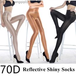 Socks Hosiery 70D pantyhose women's control ultra low light elastic thick foot silk stockings with tight legs suitable for nightclub dancers Z230810