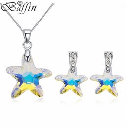 Wedding Jewellery Sets BAFFIN Real Crystals From Austria Starfish For Bridal Pendant Necklace Piercing Earring Party Accessories 230809